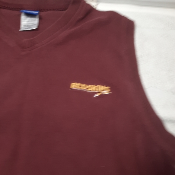 Red Vintage NFL Washington Redskin Pullover Sleeveless Sweat Shirt Large - Picture 6 of 10